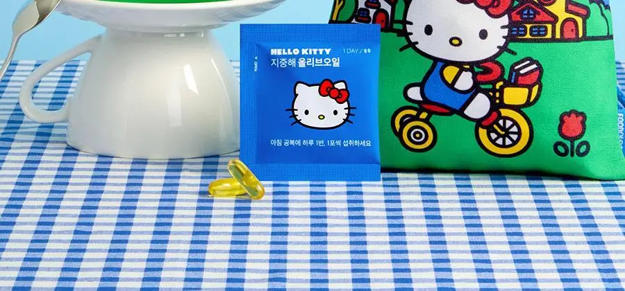 [헬로키티콜라보] 푸드올로지 지중해 올리브오일 캡슐 10포 기획(+파우치증정)/30포 상세페이지 2